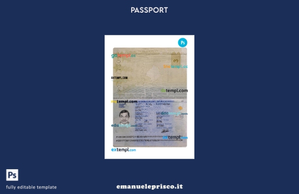 modello di passaporto del Kosovo in stile verificato